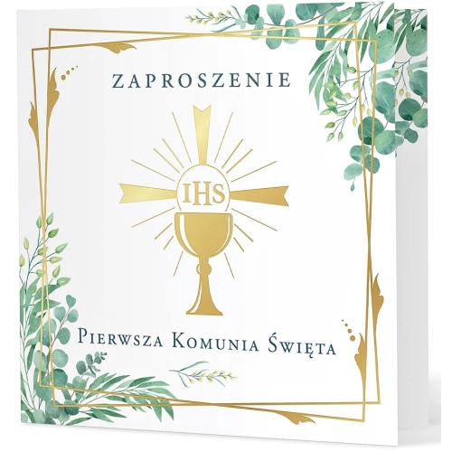 Zaproszenia komunijne pierwsza komunia święta IHS 10x